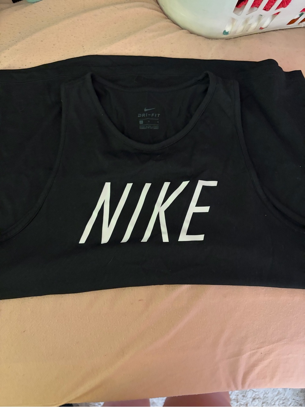 Nike Black Tank Top with White Logo